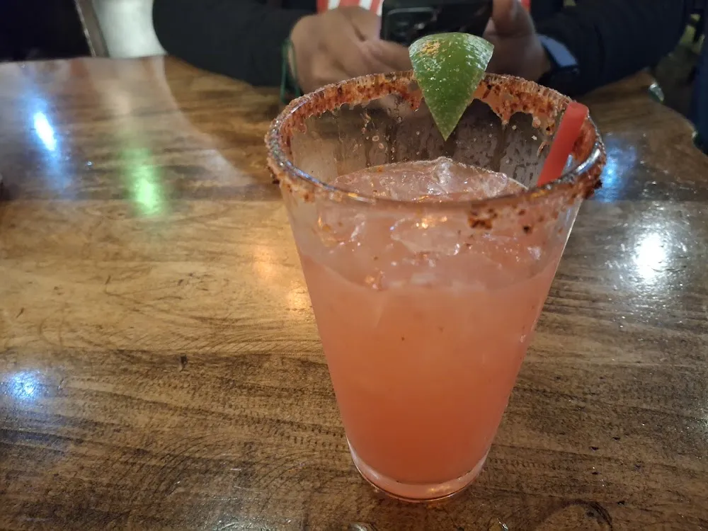 Peach Margarita with Chili Rim