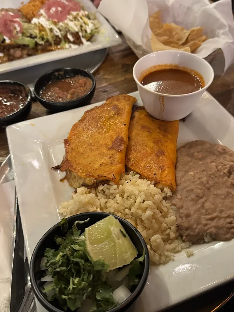 Queso Birria Tacos Combination Plate
